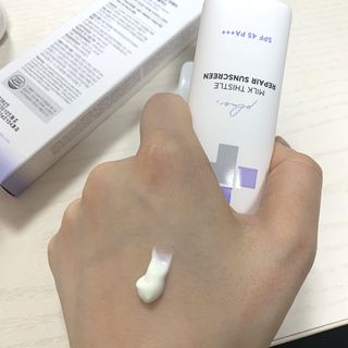 바노바기 코스메틱 바노바기 밀크씨슬 리페어 시카 선스크린 플러스 50ml — 5점을 준 리뷰어가 2023년 3월 올린 사용 사진