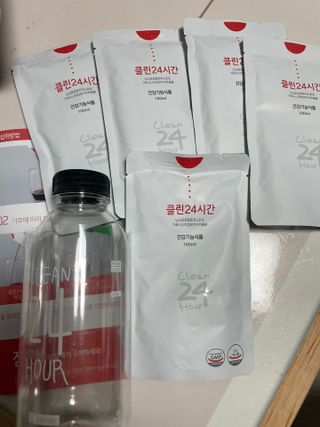 클린24시간 1BOX(5포) + 전용보틀(500ml) — 5점을 준 리뷰어가 2022년 10월 올린 사용 사진