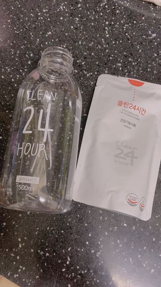 클린24시간 1BOX(5포) + 전용보틀(500ml) — 4점을 준 리뷰어가 2022년 8월 올린 사용 사진