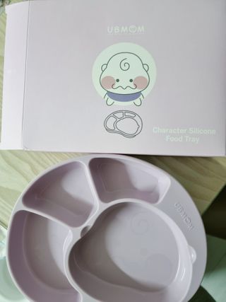 유비맘 캐릭터 실리콘 흡착 식판_색상 랜덤발송 — 5점을 준 리뷰어가 2021년 2월 올린 사용 사진