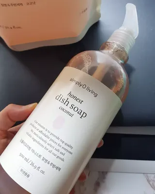 심플리오리빙 어니스트 주방세제 본품 500ml + 리필 900ml (코코넛향) — 5점을 준 리뷰어가 2022년 6월 올린 사용 사진