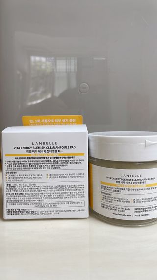 랑벨 비타 에너지 잡티 앰플 패드 65매 (투명하고 밝은 얼굴 광채패드) — 5점을 준 리뷰어가 2022년 6월 올린 사용 사진