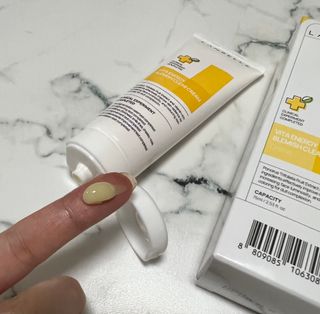 랑벨 비타 에너지 잡티 크림 75ml (피부 속 기미완화크림) — 3.5점을 준 리뷰어가 2022년 6월 올린 사용 사진