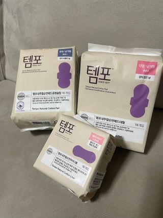 나우[템포] 템포 패드 내추럴 순면 생리대 SET(중형 슬림 + 대형 + 라이너) — 5점을 준 리뷰어가 2024년 4월 올린 사용 사진
