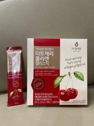 자연에온 가득담은 몽모랑시 타트체리 콜라겐 젤리스틱 — 5점을 준 리뷰어가 2020년 12월 올린 사용 사진
