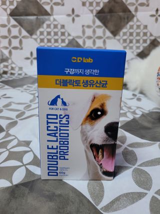 씨디랩 장 건강과 구강 건강을 한 번에 더블락토 강아지 고양이 유산균 — 5점을 준 리뷰어가 2021년 1월 올린 사용 사진