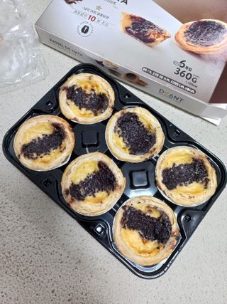 디앙뜨 포르투갈 에그타르트 오리지널 맛+패션후르츠+초콜릿타르트 맛 중 택1 — 4점을 준 리뷰어가 2021년 7월 올린 사용 사진