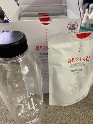 클린24시간 1BOX(5포) + 전용보틀(500ml) — 5점을 준 리뷰어가 2022년 9월 올린 사용 사진