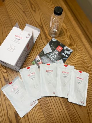 클린24시간 1BOX(5포) + 전용보틀(500ml) — 5점을 준 리뷰어가 2022년 8월 올린 사용 사진