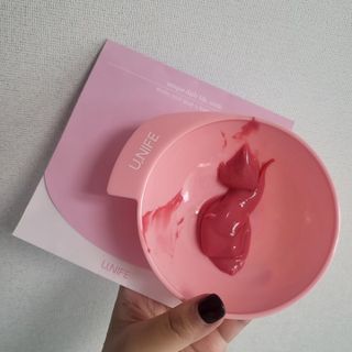 [유니프] 헤어 샤이니 핑크 컬러 트리트먼트 500g — 5점을 준 리뷰어가 2023년 10월 올린 사용 사진