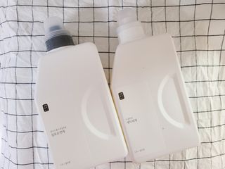 [생활공작소] 섬유유연제 + 세탁세제 1.5L 릴리향 — 5점을 준 리뷰어가 2021년 2월 올린 사용 사진