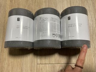 [생활공작소] 일회용 수세미 미니_그레이 60매 x 3입 — 5점을 준 리뷰어가 2021년 3월 올린 사용 사진