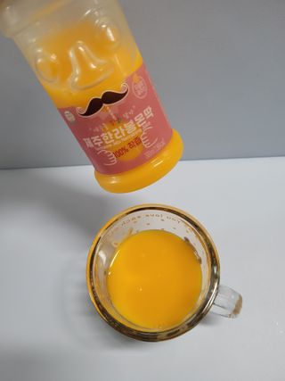 탐라원 제주의 맛, 몬딱주스 4종세트 - 한라봉몬딱주스, 천혜향몬딱주스, 청귤에이드, 당근몬딱주스 — 5점을 준 리뷰어가 2021년 8월 올린 사용 사진