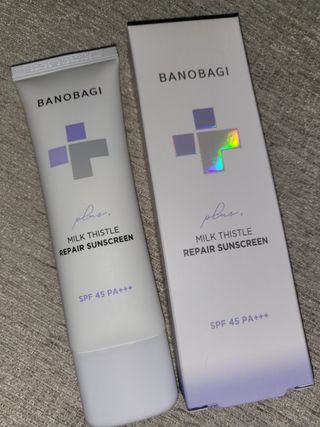 바노바기 코스메틱 바노바기 밀크씨슬 리페어 시카 선스크린 플러스 50ml — 5점을 준 리뷰어가 2023년 3월 올린 사용 사진