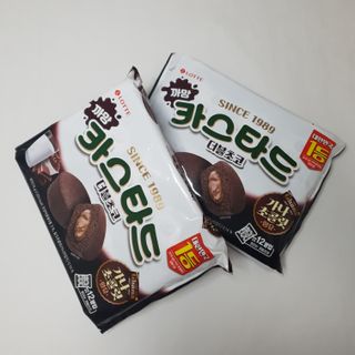 롯데제과 까망카스타드 더블초코 — 4점을 준 리뷰어가 2021년 5월 올린 사용 사진