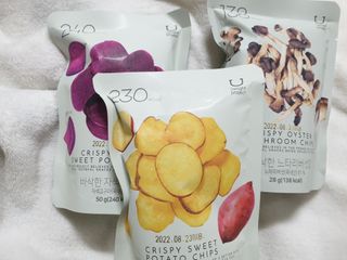 딜라이트 프로젝트 바삭한 원물칩 3종 고구마칩, 자색고구마칩, 느타리버섯칩 [총 6봉지] — 4점을 준 리뷰어가 2022년 3월 올린 사용 사진