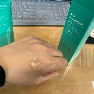 김정문알로에 큐어 큐어 맥시 알로에베라 겔 크림 — 5점을 준 리뷰어가 2021년 3월 올린 사용 사진