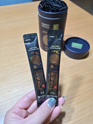 프리마인 자체 기업부설 연구소에서 찾아낸 건강한 수면의 비밀.  슬립토 플러스 30포 — 5점을 준 리뷰어가 2021년 10월 올린 사용 사진