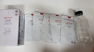 클린24시간 1BOX(5포) + 전용보틀(500ml) — 4점을 준 리뷰어가 2022년 10월 올린 사용 사진