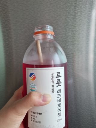 트롯전통식혜 트롯레드비트식혜 1리터 +500리터 — 5점을 준 리뷰어가 2021년 5월 올린 사용 사진