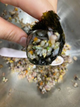해풀잎 누구나 김밥*1ea [(혼합야채 35g *1ea,  김밥김 (5g, 5ea),  양념간장 (6g, 5ea), 참기름(5g, 2ea)] — 5점을 준 리뷰어가 2022년 10월 올린 사용 사진