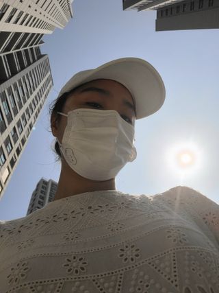JHWORLD 스누피 마스크 정품 스누피 KF-AD 국내 비말차단 아동용 성인용 일회용 덴탈마스크 50매 — 4점을 준 리뷰어가 2021년 6월 올린 사용 사진