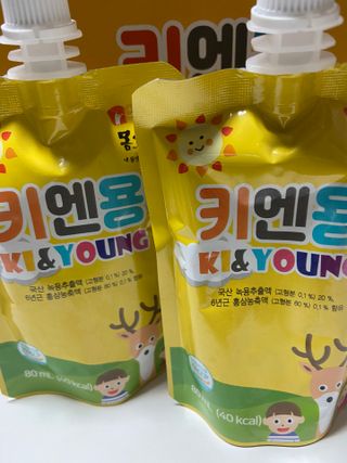[몸엔용] 어린이, 초등학생의 영양간식 달콤 국산녹용 키엔용  80ml x 10포 — 5점을 준 리뷰어가 2021년 7월 올린 사용 사진