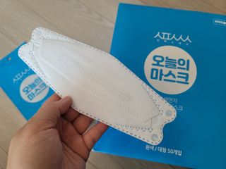 [심폐소생소] KF94 오늘의 마스크 대형 — 5점을 준 리뷰어가 2022년 1월 올린 사용 사진