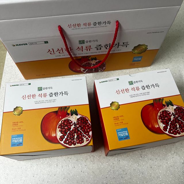 즙한가득 신선한 석류즙 70ml x 30포, 선물박스 리뷰 사진