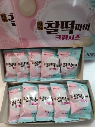 롯데제과 찰떡파이 크림치즈 — 5점을 준 리뷰어가 2021년 6월 올린 사용 사진