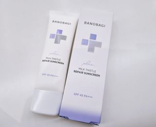 바노바기 코스메틱 바노바기 밀크씨슬 리페어 시카 선스크린 플러스 50ml — 5점을 준 리뷰어가 2023년 2월 올린 사용 사진