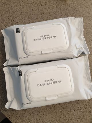 [생활공작소] 건조기용 섬유유연제 시트 80매 x 2입 — 5점을 준 리뷰어가 2021년 2월 올린 사용 사진