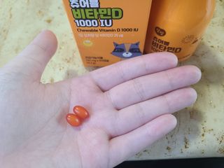 앙팡 츄어블 비타민D 1000 IU 130mg x 90정 — 5점을 준 리뷰어가 2022년 10월 올린 사용 사진