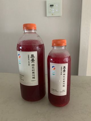 트롯전통식혜 트롯레드비트식혜 1리터 +500리터 — 4.5점을 준 리뷰어가 2021년 5월 올린 사용 사진
