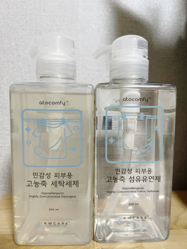신생아와 반려동물도 사용가능한 고농축 세탁세제 섬유유연제 500ml 세트 (독일 피부과 임상시험 완료) 리뷰 사진
