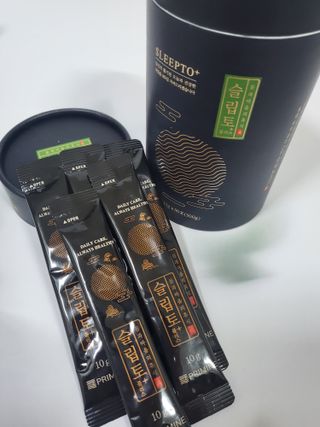 프리마인 자체 기업부설 연구소에서 찾아낸 건강한 수면의 비밀.  슬립토 플러스 30포 — 4점을 준 리뷰어가 2022년 4월 올린 사용 사진