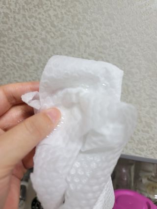 부직포나라 중금속유해물질ZERO 뜯어쓰는 주방 일회용수세미 60매 2매 — 5점을 준 리뷰어가 2022년 11월 올린 사용 사진