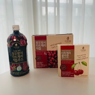 자연에온 몽모랑시 타트체리 3종 세트 구성 - 저분자콜라겐젤리, NFC 착즙주스 — 3.5점을 준 리뷰어가 2021년 7월 올린 사용 사진