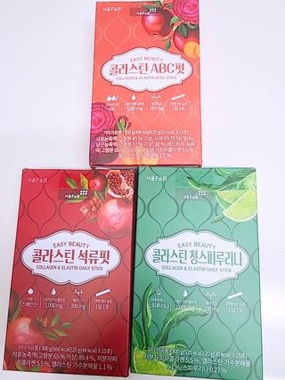 서울에프엔비 콜라스틴 3종 뷰티젤리스틱 45입 [ABC핏 15입 /  석류핏 15입 / 청스피루리나 15입] — 5점을 준 리뷰어가 2021년 9월 올린 사용 사진