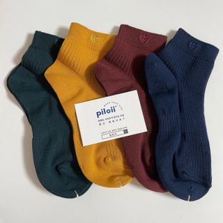 [사이즈가 있는 양말 필로이] 남/여 골지 발목 양말 4족 세트 남【S, M, L, XL】여【S, M, L】_컬러 랜덤 — 5점을 준 리뷰어가 2022년 6월 올린 사용 사진