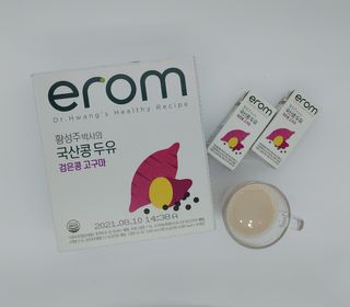 이롬 erom 황성주 박사의 국산콩 두유 검은콩 고구마 — 3점을 준 리뷰어가 2021년 2월 올린 사용 사진