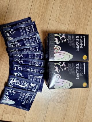 참앤들황토농원 국내산 흑염소를 정성스럽게 담은, 프리미엄 흑염소 진액 70ml x 30포 1박스 — 4점을 준 리뷰어가 2023년 1월 올린 사용 사진