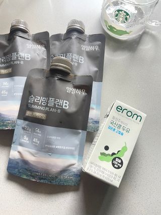 일일하우 슬리밍 플랜B 고소한 귀리맛, 진한 카카오맛 (체중조절식) — 5점을 준 리뷰어가 2023년 7월 올린 사용 사진