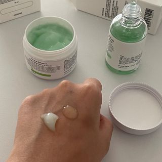 [녹산] 그린 솔루션 멀티 수분 앰플 + 그린 솔루션 멀티 수분크림 — 5점을 준 리뷰어가 2022년 10월 올린 사용 사진