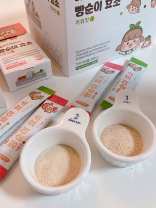아이비웰니스 빵순이 식탁 위의 필수템! 빵순이 효소 키위맛 100포 + 석류맛 14포 (총 114포) — 2.5점을 준 리뷰어가 2022년 12월 올린 사용 사진