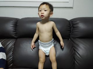 오브맘 밤 프리미엄 아기 기저귀 팬티형 밴드형 — 5점을 준 리뷰어가 2021년 1월 올린 사용 사진