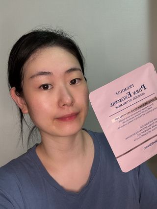 [올리브영] 웰더마 프리미엄 PDRN 엑소좀 하이드로겔 피팅 마스크 4매 — 5점을 준 리뷰어가 2025년 7월 올린 사용 사진