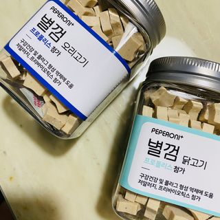 페페로니 자기전에 먹는 저알러지 껌 세트 치킨+오리 — 4.5점을 준 리뷰어가 2021년 7월 올린 사용 사진