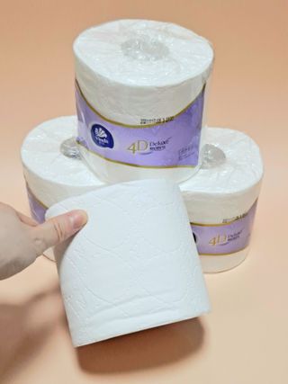빈다 4Deluxe 4겹 엠보싱 롤 화장지 — 5점을 준 리뷰어가 2022년 3월 올린 사용 사진