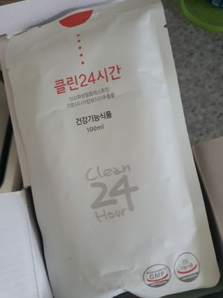 클린24시간 1BOX(5포) + 전용보틀(500ml) — 5점을 준 리뷰어가 2022년 8월 올린 사용 사진